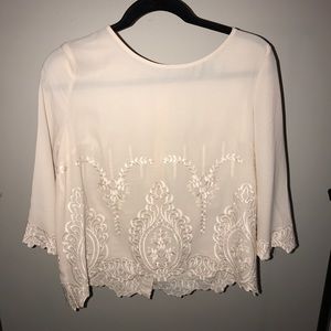 Modish One- Blush Flirty Sheer Top